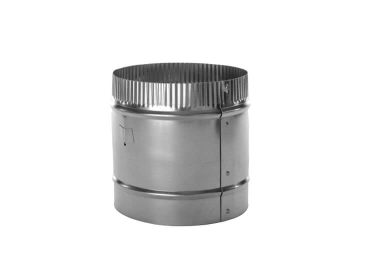 FAMCO Butterfly Backdraft Damper - Galvanized Steel (Side View)