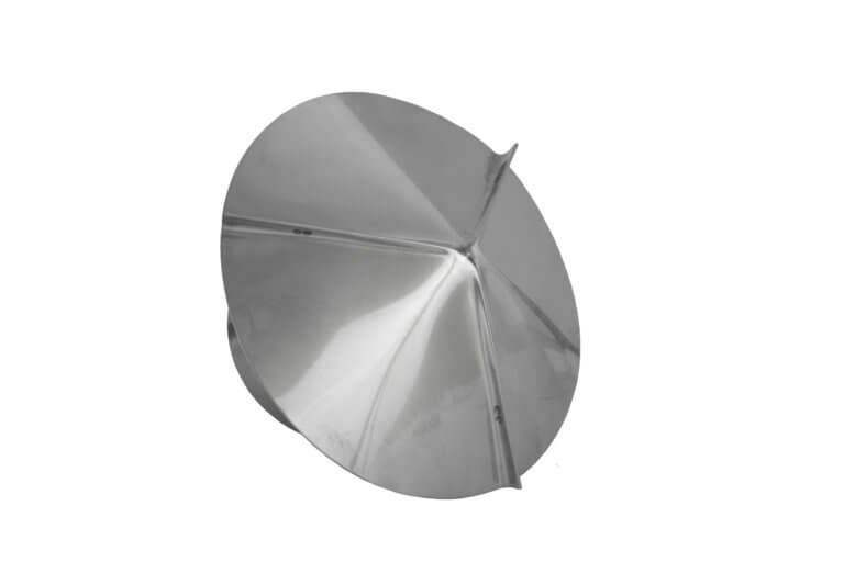 Top-side view of FAMCO Stainless Steel Cone Top Chimney Cap.