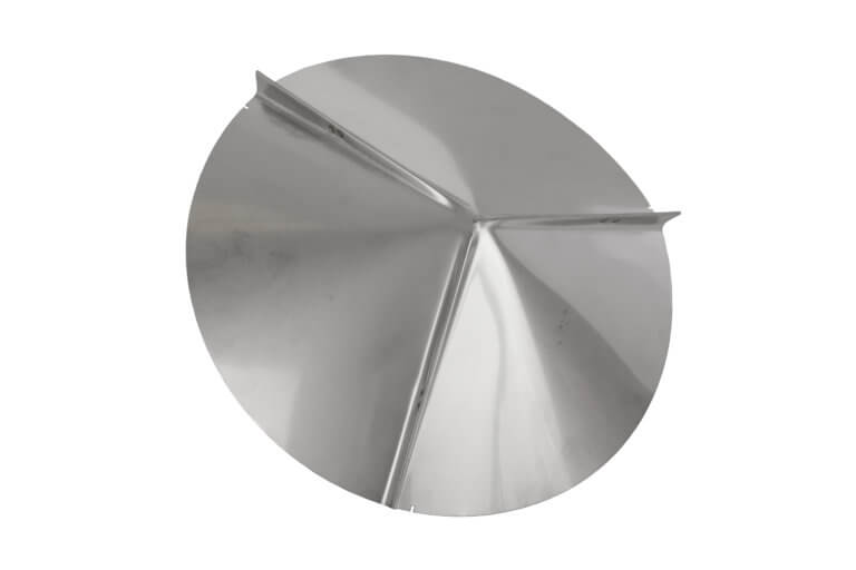 Top view of FAMCO Stainless Steel Cone Top Chimney Cap.