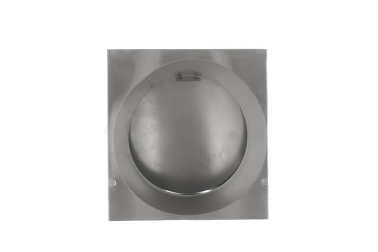 Bottom view of FAMCO Wall Vent with Damper (No Screen) in aluminum.