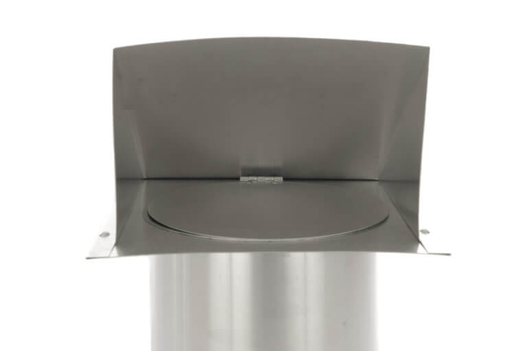 Inside view of FAMCO Wall Vent with Damper (No Screen) in aluminum.