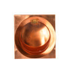 Bottom view of FAMCO copper wall vent with damper (no screen) in copper.