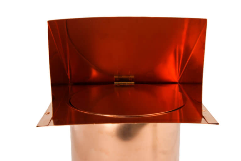 FAMCO Wall Vent with Damper (No Screen) - Copper (Front View)