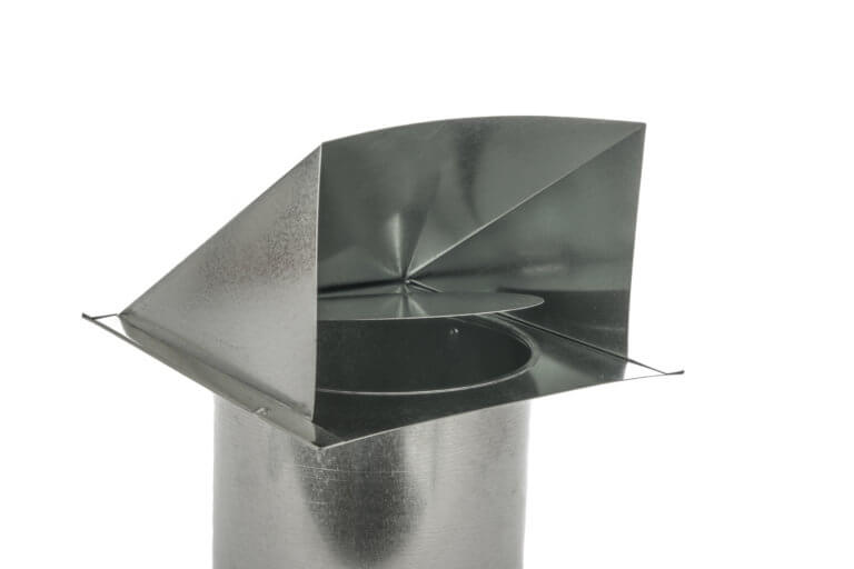 Inside view of FAMCO Wall Vent with damper in galvanized steel.