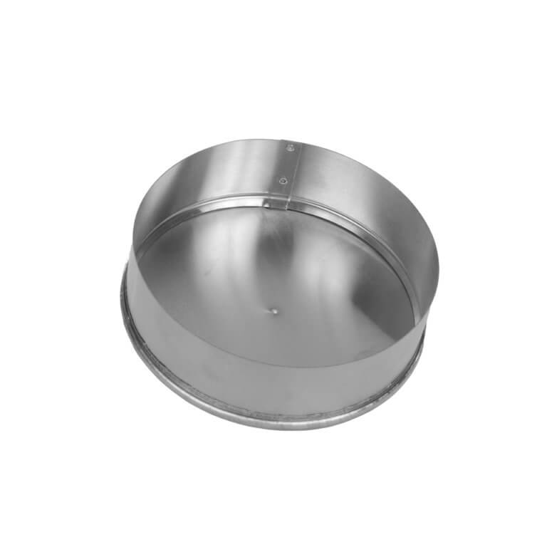 Metal circular backdraft damper with a single flap, designed for HVAC systems