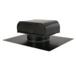 Close-up of a black roof vent, showcasing its sturdy construction for efficient air circulation