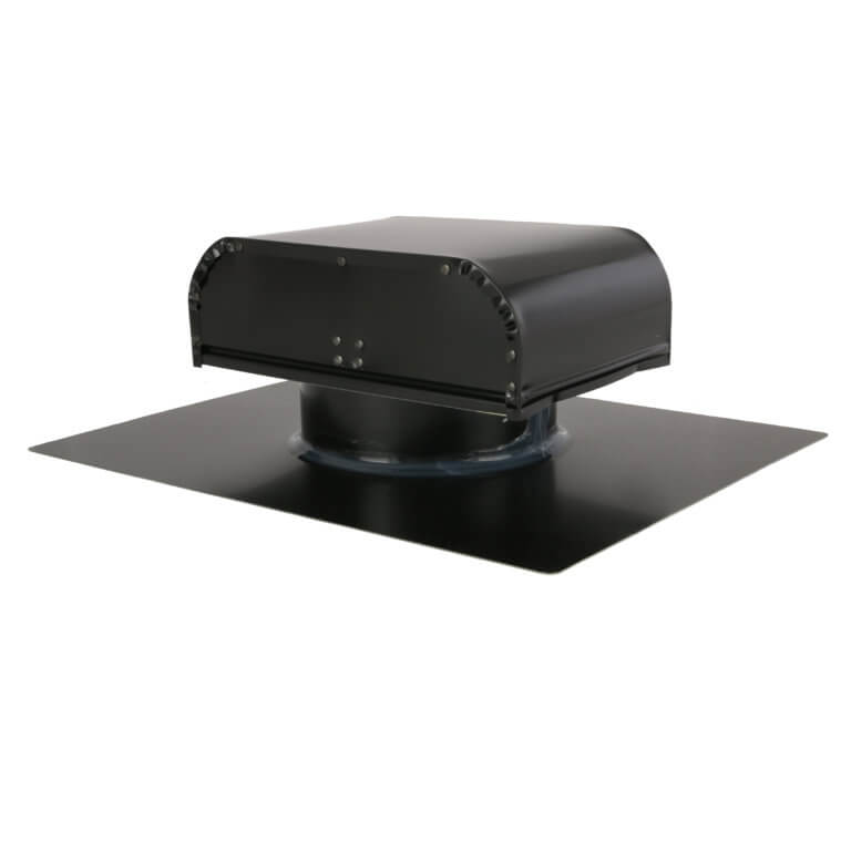 Close-up of a black roof vent, showcasing its sturdy construction for efficient air circulation