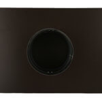 Bottom view of a brown roof vent with a circular opening.