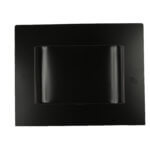 Top view of a black roof vent with a square base.