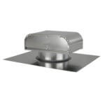 Galvanized J vent cap with a flat base and rounded top for secure duct attachment.