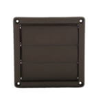 Front view of FAMCO plastic wall vent with movable louvers in black plastic.