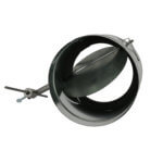 Inside view of FAMCO Pressure Relief/Barometric Damper in galvanized steel.