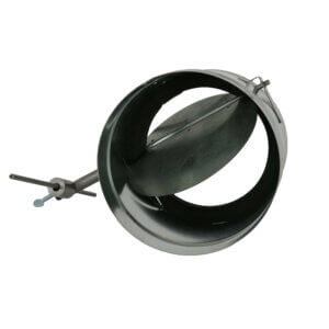 Inside view of FAMCO Pressure Relief/Barometric Damper in galvanized steel.