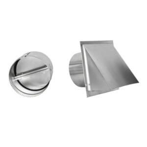 Square metallic vent hood with a circular mesh opening in the center.