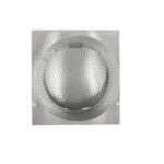 Bottom view of FAMCO Hooded Wall Vent with Screen and Damper in aluminum.