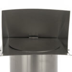 Inside view of FAMCO Hooded Wall Vent with Screen and Damper in aluminum.