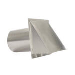 Side view of FAMCO Hooded Wall Vent with Screen and Damper in aluminum.