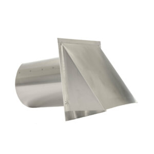 Side view of FAMCO Hooded Wall Vent with Screen and Damper in aluminum.