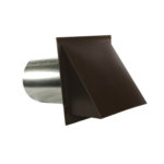 Hooded Wall Vent with Screen (No Damper) - Painted - 6 inch, Brown