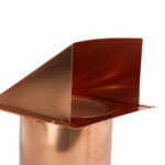 Side inside view of FAMCO hooded wall vent in copper.