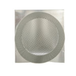 Bottom view of FAMCO hooded wall vent with screen in galvanized steel.