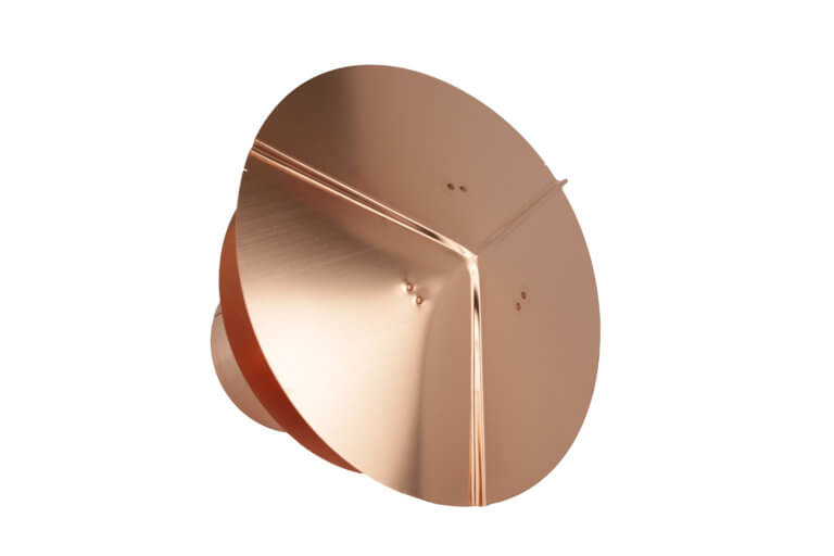 Top view of a Copper Universal Chimney Cap.
