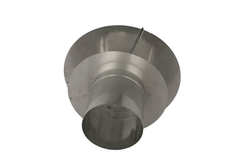 Stainless Steel Universal Chimney Cap shown from below.