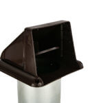 Angled perspective of a dryer vent showcasing its hood and internal damper.