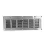 Louvered foundation vent made of aluminum without screen or damper.