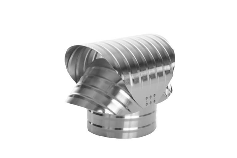 Side view of FAMCO Round Base Chimney Vacuum Cap in aluminum.