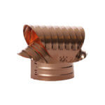 Inside view of FAMCO round base chimney vacuum cap in copper.