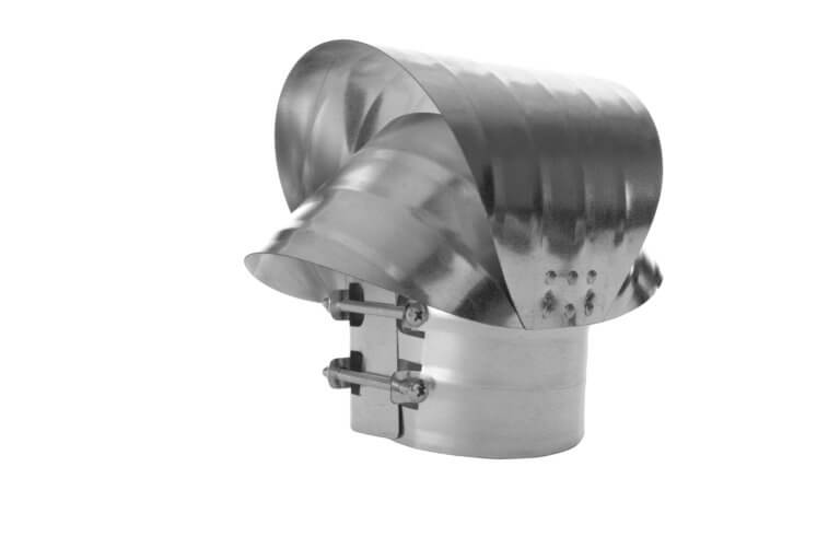 Inside view of FAMCO Round Base Chimney Vacuum Cap. in galvanized steel.