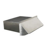 Rectangular wall vent in aluminum, angled perspective.