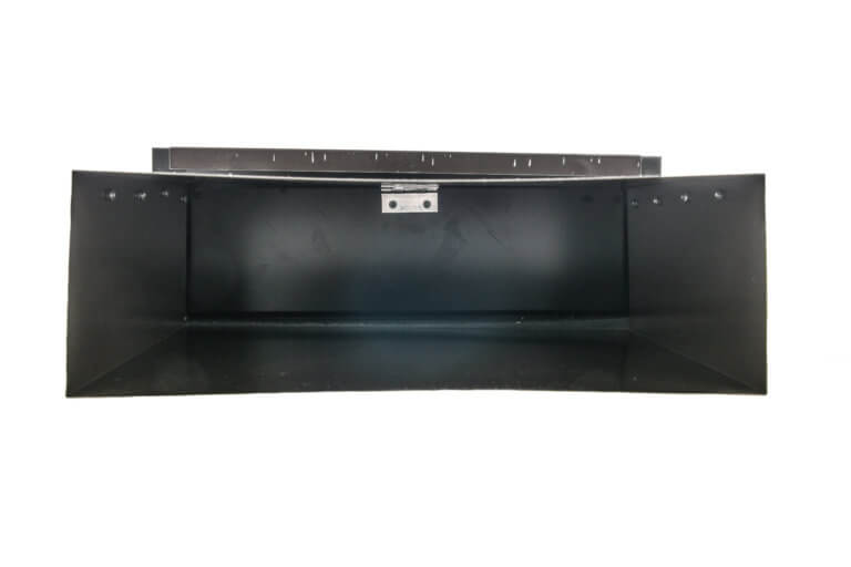 Bottom perspective of painted 3-1/4 in. x 10 in. rectangular wall vent.