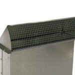 Side view of galvanized wall vent with screen.