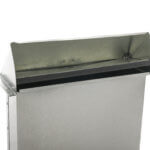 Galvanized rectangular wall vent, side view.