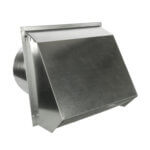 Front view of FAMCO Hooded Wall Vent with damper, gasket, and screen in galvanized steel.