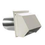 Hooded Wall Vent with Spring Loaded Damper, Gasket and Screen - Painted