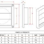 FAMCO Plastic Wall Vent with Movable Louvers LH Products Size Chart