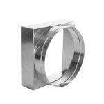Side angle of a square to round duct transition.