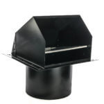 FAMCO Hooded Wall Vent w/ Extension - Screen, Damper, Spring & Gasket - Painted Galvanized Steel (Front Side View)