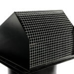 FAMCO Hooded Wall Vent 6 inch - Screen, Damper, Spring & Gasket - Painted Galvanized Steel (Front Side View)