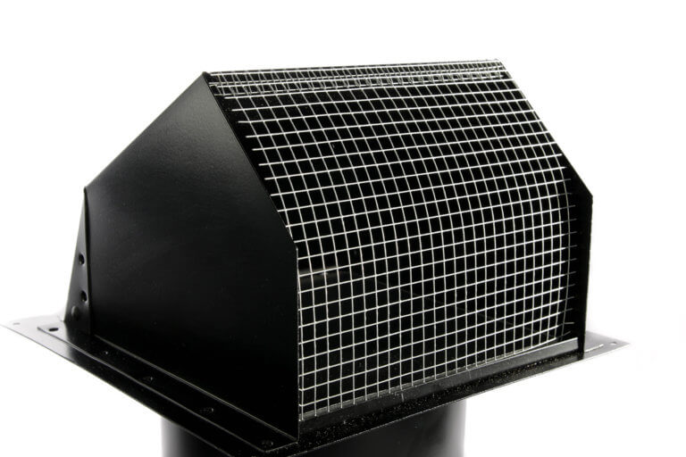 FAMCO Hooded Wall Vent 6 inch - Screen, Damper, Spring & Gasket - Painted Galvanized Steel (Front Side View)