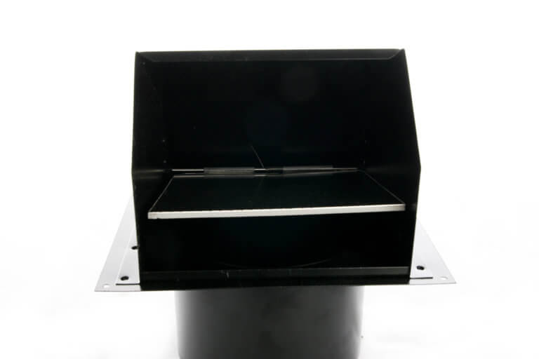 FAMCO Hooded Wall Vent 6 inch - Screen, Damper, Spring & Gasket - Painted Galvanized Steel (Front View)