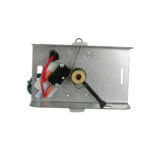 Back view of a damper motor with wiring and spring mechanism.