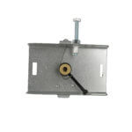 Damper motor with spring and mounting bolt.