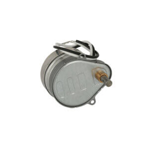 Small damper motor unit with metal casing and wires.