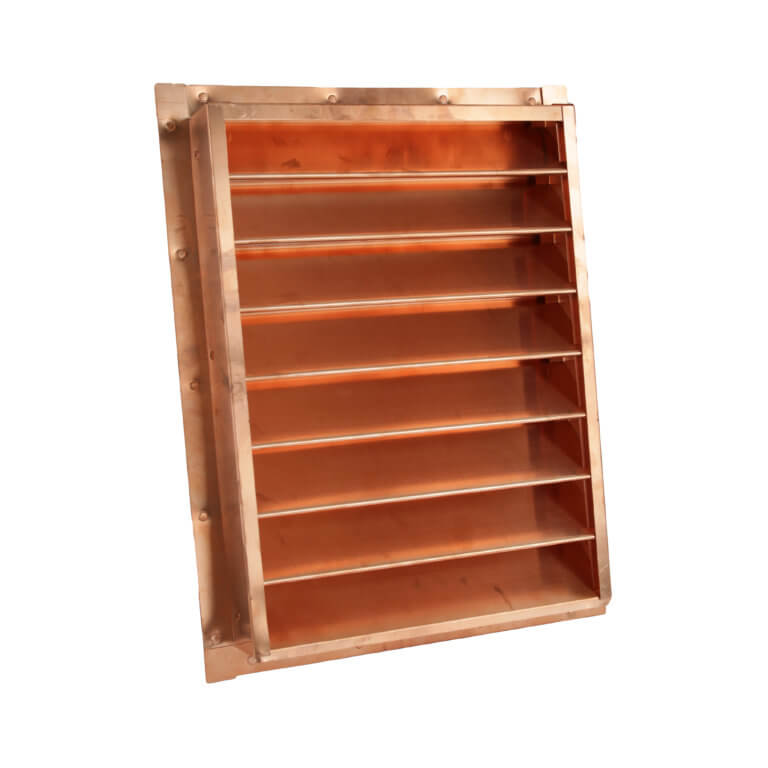 FAMCO Copper Gable Vent, forward near profile view