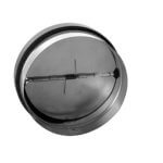 Bottom view of FAMCO Inline Butterfly Backdraft Damper with spring in galvanized steel.