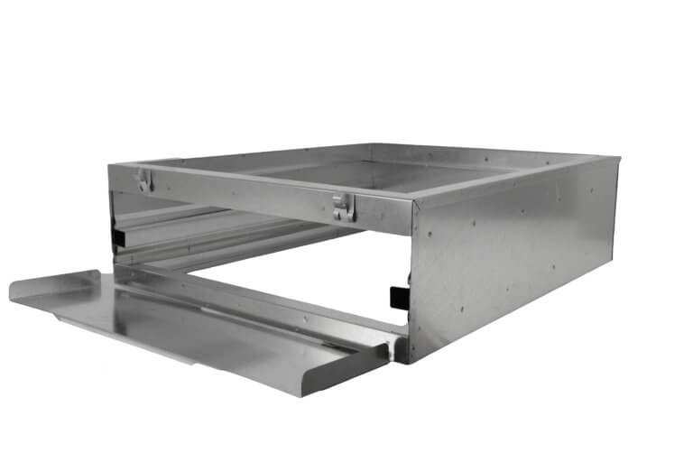FAMCO Furnace Filter Rack Base - Galvanized Steel (Open Side View)